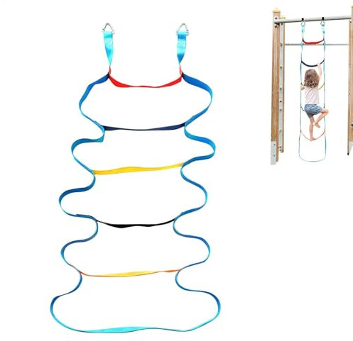 Strickleiter Für Kinder,kinderstrickleiter - Kinder-Seilleiter - Seilleiter Für Kinder, Bunte Kletterleiter | Gurtbandschaukel Für Baumhäuser, Robustes Kletterseil, Outdoor-Hindernisparcours-Zubehör