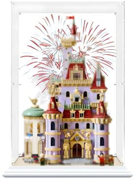 Acryl-Vitrine für Lego 43263 Disney Schloss Die Schöne und das Biest, staubdichte Displaybox, kompatibel mit Lego, Modell-Schaukasten, Geschenk (Nicht im Lieferumfang enthalten)