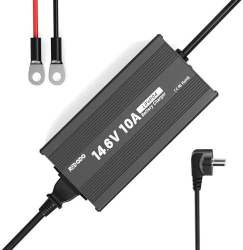 Redodo 12V 10A LiFePO4 Ladegerät, 14,6V AC-DC Ladegerät, 0V-Aktivierung | Für LiFePO4 Batterien, Mehrfachschutz, Anderson Anschluss & LED-Anzeige, 3-Stufen-Ladung für WoMo, Solar & Inselanlagen
