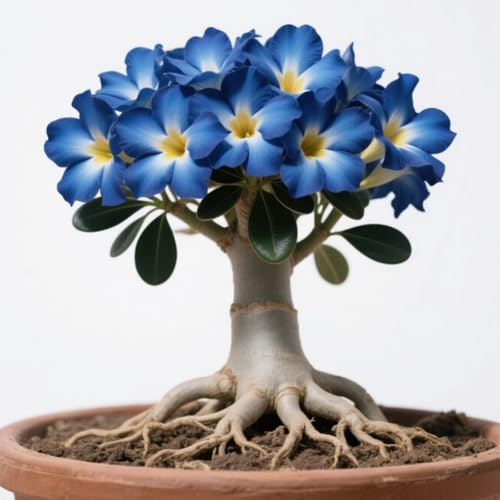 Rizomas de rosa del desierto. Hojas altas y grandes. ideal para embellecer el paisaje.Tolera el frío.（NVNJHJN）.-1 Rizomas-E