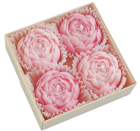 Bougie à fleurs – Romantique naturelle – Bougies parfumées à la rose pour décoration d'intérieur | Pour Saint-Valentin, vacances, bureau, chambre, salon, salle à manger, salle de bain relaxante pour