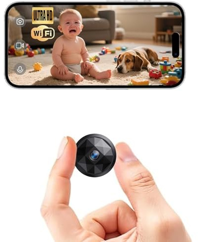LIVERO Mini Hidden Spy Camera - WiFi Security Cameras with App, Indoor Nanny Camera Home Security for Surveillance Camera with Motion Detection and Night Vision SD Card Storage for Home/Office/Store