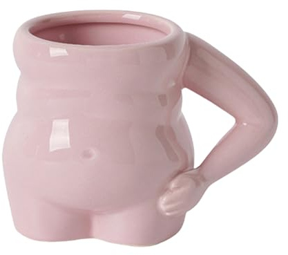 Elnwnnkc Tasse à café en céramique avec poignée, tasse de ventre fonctionnelle, tasse en céramique délicate pour les mariages, les fêtes, les vacances et de vaisselle unique