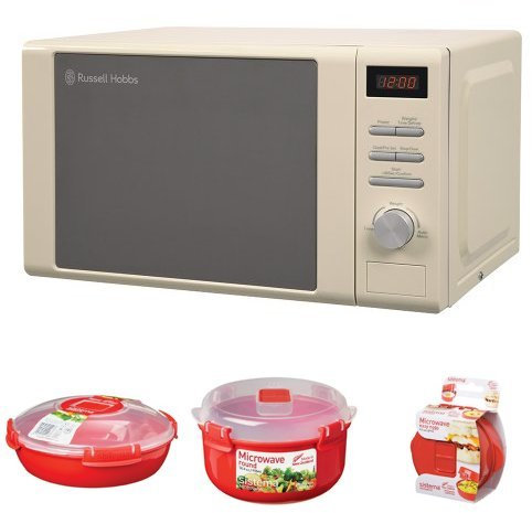 Russell Hobbs RHM2064C Digital Microwave and 3-Piece Sistema Microwave Cooking Set