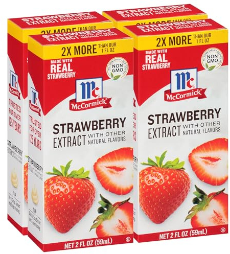 McCormick Extrait de fraise avec d'autres arômes naturels, 59 ml (lot de 4)