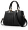 NICOLE&DORIS Frau Dame Handtaschen Schultertasche Taschen Shopper Umhängetasche PU Schwarz A