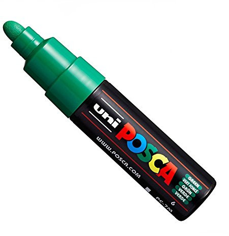 Uni POSCA PC-7M Paint Marker Art Pens - Large Bullet Nib 4.5-5.5mm - 15 Colours - New for 2017 - Green