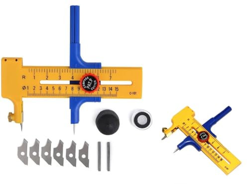 OFKPO Kreisschneider aus Kunststoff mit 6 Ersatzklingen für Papier