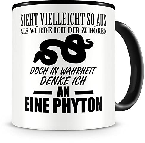 Samunshi® Ich denke an eine Python Tiere Tasse Kaffeetasse Teetasse Kaffeepott Kaffeebecher Becher
