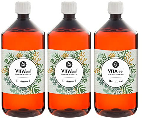 Meavita Aceite De Ricino Meavita - 100% Puro Aceite Prensado En Frío, Paquete De 3 (3 X 1000 Ml) 3000 ml
