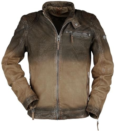 Gipsy Arne Slim Fit Lamov Uomo Giacca di pelle marrone scuro M 100% pelle Slim Fit