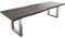 DELIFE Esszimmertisch Edge Akazie Platin 300x100 XL Edelstahl Breit Live-Edge