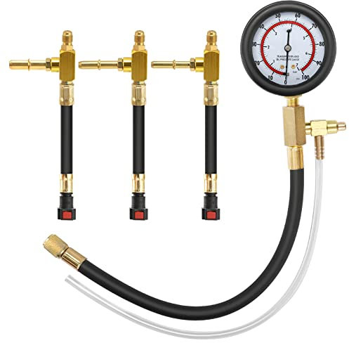 BETOOLL Fuel Pressure Test Kit 0-100PSI with 9.49,7.89,6.30 Fuel Line Fittings