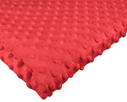 Polyester Meterware Stoff Plüschstoff | MINKY | Flauschiger Kinderstoff Fleece (3010 Rot)