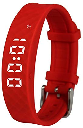 Red Pivotell Vibratime Vibrations-Pillen-Erinnerungs-Alarmuhr – mit bis zu 12 täglichen Alarmen – wiederaufladbar (USB-Ladegerät im Lieferumfang enthalten)