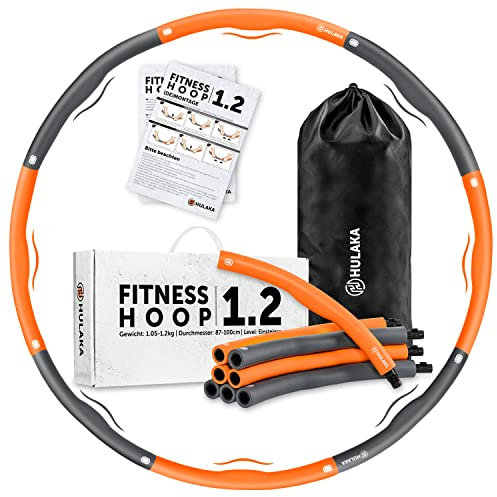 HULAKA® Hula Hoop Reifen Erwachsene (1,2kg) - Fitnessreifen mit Gewicht zum Abnehmen und Massage-Effekt, weicher Hoola Hoop für Bauchmuskeltraining & Fettverbrennung