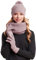 Hilltop Winter Kombi Set aus Loop-Schal, passender Strickmütze und Handschuhe, 3-teilig, Geschenk für Frauen, Farbe:Mauve