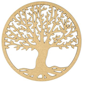 CONTRAXT Baum des Lebens wanddeko holz. Lebensbaum wanddeko deko baum des lebens spirituelle deko wand holz Vintage Garten deko Meditation Mandala wandbild Nicht-Metall (Baum des Lebens, MDF)