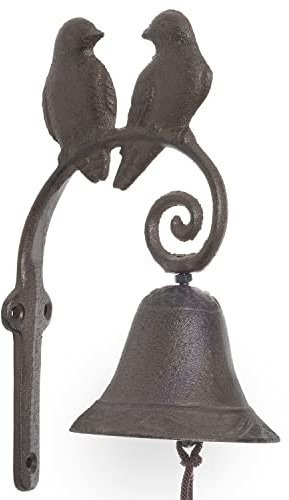 Moritz Türglocke Glocke Vogelpaar Pärchen Vöglein Wandglocke Gartendeko Gusseisen Rustikal Antik Design Stil Retro Klingel