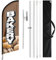 QSUM Swooper-Flagge mit Bäckerei-Motiv, 30 cm, Bäckerei-Feder-Flagge mit Stangen-Set, Erdspieß und Handtasche, Bäckerei-Banner-Schilder für Unternehmen und Schaufenster