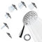 SparkPod 6-Function High Pressure Shower Head - 6 Wide Angle Handheld Shower Head Set with Brass Swivel Ball Bracket and 70 Inch Long Hose - Luxury Design (6 Function, Chrome)