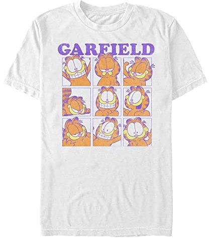 Nickelodeon Rejilla Garfield Camiseta, Blanco, 3XL/más Alto para Hombre