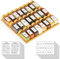 SpaceAid Bamboo Spice Drawer Organizer with 24 Spice Jars, 378 White Minimalist Spice Labels, 3 Tier Seasoning Rack Tray Insert for Kitchen Drawers, 15 Wide x 15 Deep x 2.6 Tall