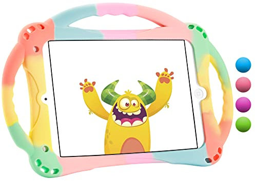 TopEsct iPad Mini Case Kids Anti-Shock Shockproof Grip Stand Protective Case for iPad Mini, Mini 2, Mini 3 iPad Mini 4 and iPad Mini 5 2019(Regenbogen)