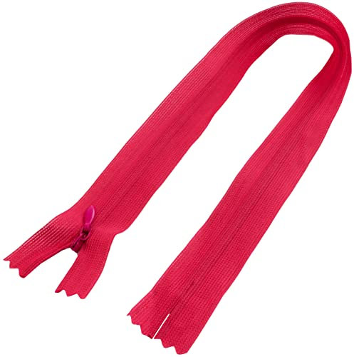 AERZETIX - C61162 - Satz mit 10 Reißverschlüssen unsichtbar 40cm nicht trennbar - reißverschluß mit gestell - farbe magenta - lederwaren hosen kleid rock schieber kleidungsstück nähen