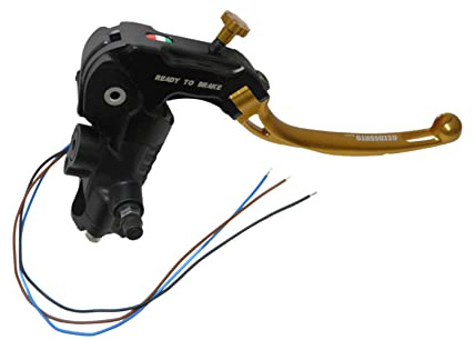 Pompa Freno Ready To Brake 19X20 Con Leva Snodata Lunga Oro per Ducati Desmosedici RR dal 2008 al 2008, CC 1000