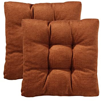 Traumnacht Stuhlkissen Cozy 2er Set, Bequeme Sitzkissen für Gartenstuhl, Küche oder Esszimmer, Indoor u. Outdoor, 40 x 40 x 6 cm, Rust