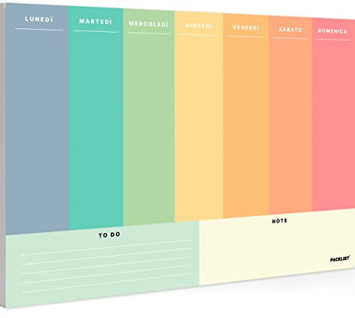 PACKLIST Pianificatore Settimanale dal Design - Organizzatore di Attività Ideale per Raggiungere i tuoi Obiettivi ed Essere Più Efficiente. Domina la tua Settimana e Moltiplica la tua Produttività!