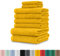 BaSaTex 8er Handtuch Set 100% Baumwolle | 4X Handtücher, 2X Duschtücher, 2X Gästetücher | Öko-Tex Made in Green | Farbe Mustard Gelb
