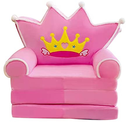 Bettsofa ohne Füllschwamm für Kinder Plüsch faltbares Kindersofa Rückenlehne Sessel 2 in 1 faltbares Kindersofa niedliches Cartoon faules Sofa Kinder aufklappbares Schlafsofa für (F-1, One Size)
