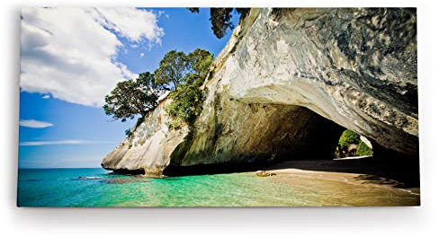 Paul Sinus Wandbild 120x60cm Kia Ora Neuseeland Meer Sommer Felsen Wolken
