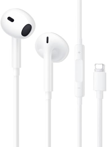 AIFEIEMEI Kopfhörer für iPhone, In-Ear Kopfhörer mit Kabel mit Mikrofon und Lautstärkeregler HiFi Stereo Ohrhörer