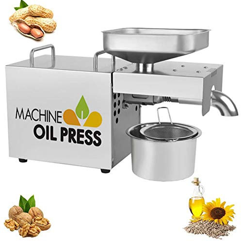 Estrattore automatico per olio caldo/freddo in acciaio inox, per uso domestico, espulsore per olio commerciale per olive, arachidi, sesamo, semi di lino, perilla, noce, mandorle, 3-6 kg/h, 220 V