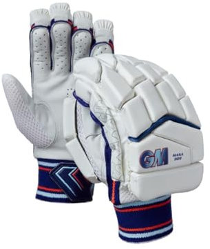 Gunn & Moore GM Cricket Schlaghandschuhe | Mana 909 | Engineered Offset Finger Splits | Kalbsleder Handfläche | Jugendliche Rechtshänder | Ungefähres Gewicht pro Paar 350g