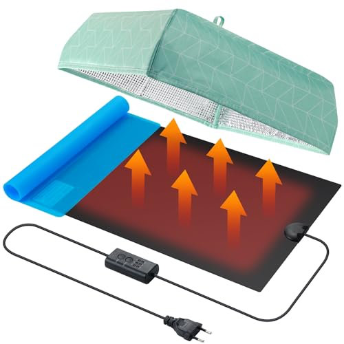 MZHOU 20W Verdicktes und verbessertes Harzheizkissen mit Timerfunktion und 3-stufiger Temperatureinstellung mit Silikonmatte und Schutzhülle für Epoxidharz, Harzformen, DIY-Silikonharz und mehr.