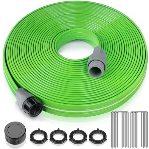 LAVEVE Sprinklerschlauch für Hof, 2,5 m, Gartenschlauch mit Heringen, robuster Wasserschlauch-Sprinkler für Rasen, Tropfschlauch, Bewässerungsschlauch