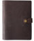 KISSKI·H Olvido A5 Binder Leder Journal Notizbuch, nachfüllbares Reise-Notizbuch mit Druckknopf, 6-Ringbuch, Schreibfolio-Cover, vielseitiges Tagebuch/Planer/Skizzenbuch/Scrapbook, Dunkelbraun