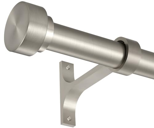 Gardinenstangen, 40,6–218,4 cm, Durchmesser 2,5 cm, Spleiß- und Teleskopstruktur, Fensterbehandlungsstangen-Set, verstellbare Gardinenstangen, robuste Stange, Matte Nickel