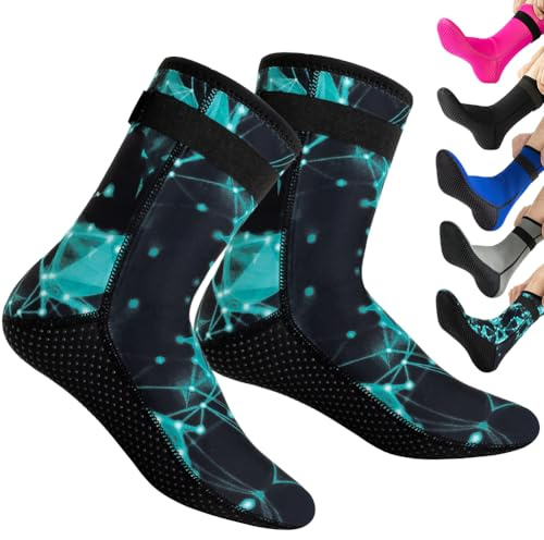 HINATAA 3MM Neoprensocken für Damen Herren, Tauchsocken Schnorcheln Socken, Warm schwimmsocken, Beachvolleyball Socken für Schnorcheln, Surfen, Schwimmen, Segeln, Tauchen, Wassersport