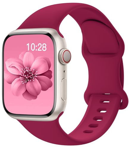 Yoohoo Kompatibel mit Apple Watch Armband 41mm 40mm 42mm 46mm 45mm 44mm 38mm 49mm,Weiches Silikon Sport Ersatz Armbänder Kompatibel mit iWatch SE Series 10 9 8 7 6 5 4 3 2 1 Ultra Herren Damen