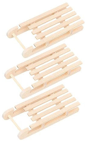 Hohopeti Weihnachtsdeko Aus Holz Schlitten-Modell 3 Stück Weihnachtsschmuck