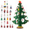 Calendrier de l'Avent 2024 avec sapin de Noël en bois et 29 ornements 24 jours de Noël,Mini Sapin de Noël en Bois de Table,3D DIY Arbre de Noël Miniature,pour Décoration Cadeau de Noël