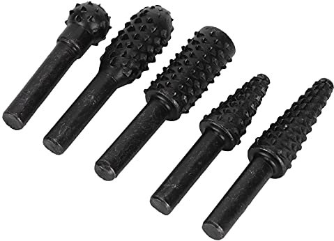 Holzschnitzfeilen-Raspel-Set, Holzbearbeitung, Speziell Geformter Rotierender Schleifkopf für Heimwerker, Hobby, Handwerk, #45 Stahl