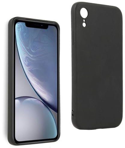 REY Coque pour IPHONE XR 6,1, TPU Noir en Silicone, Ultra Fine 0.33mm