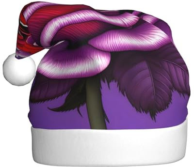 WHJWZY Cappello natalizio per adulti, accessorio festivo, per Halloween, cerimonie annuali, feste, stampa rosa fucsia
