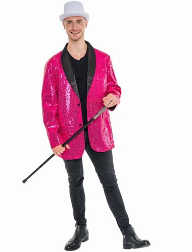Deiters Sakko mit Pailletten Herren pink XL